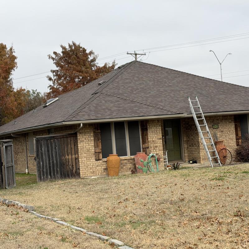 Owens Corning architectural shingle roof with ladder