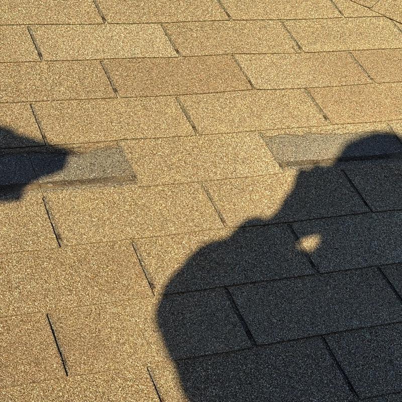 Asphalt shingle roof with inspection shadows in Fort Worth