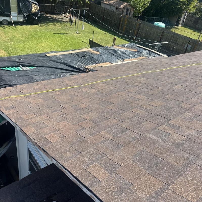 Owens Corning brown wood architectural shingles installation