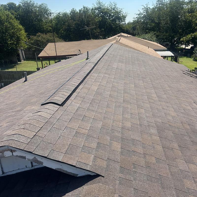 Owens Corning brown wood architectural roof shingles