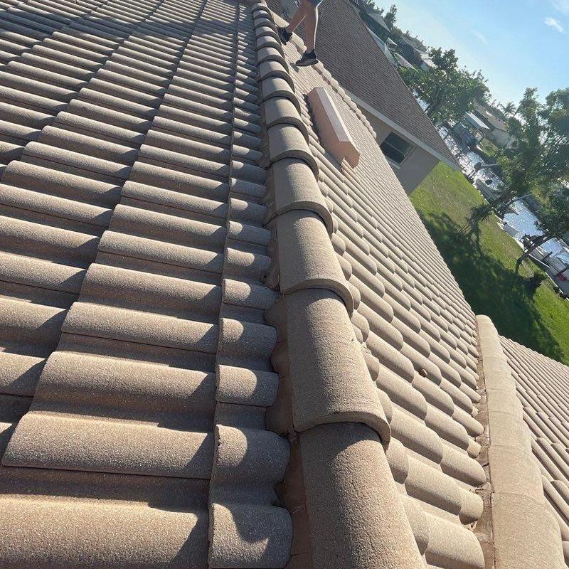 Concrete tile roof with ridge cap in Cape Coral