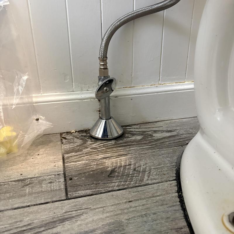 Chrome emergency shut off valve and stainless supply line