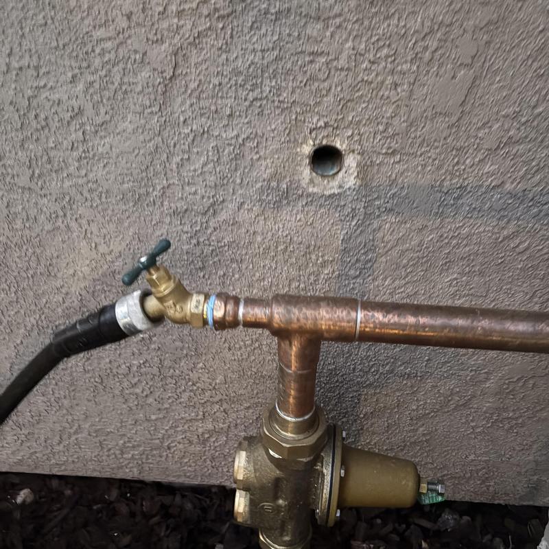 1 1/2-inch pressure relief valve with repiped copper piping