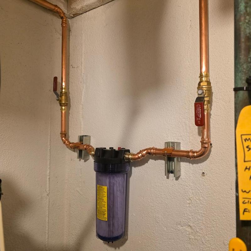 Sterling house water filter with copper piping installation