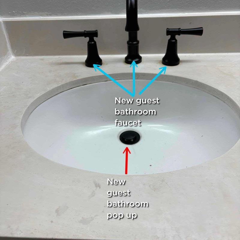 Guest bathroom faucet and pop-up drain installation