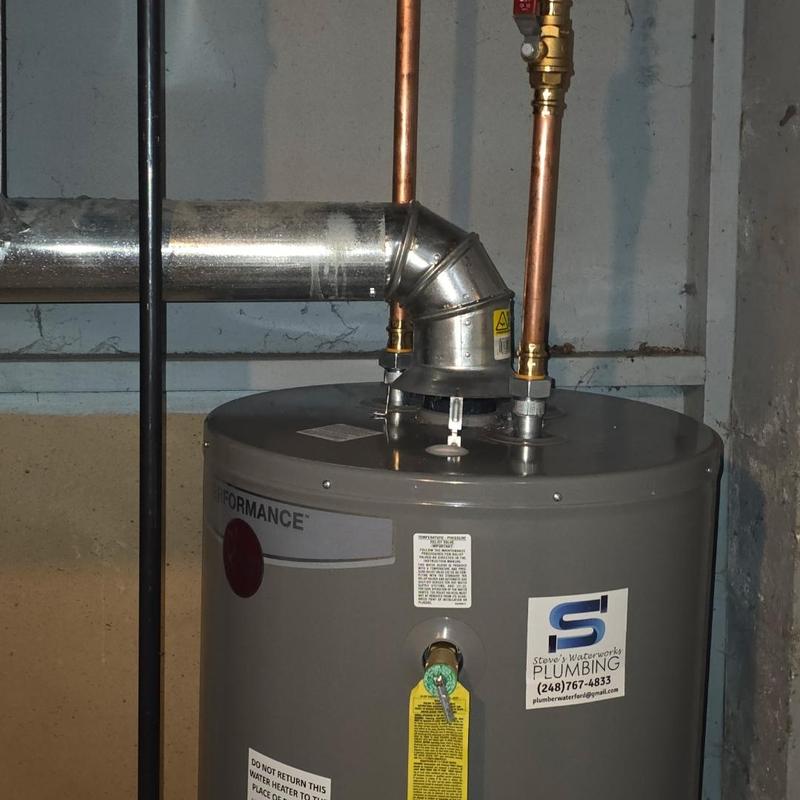 40-gallon water heater with copper piping installation