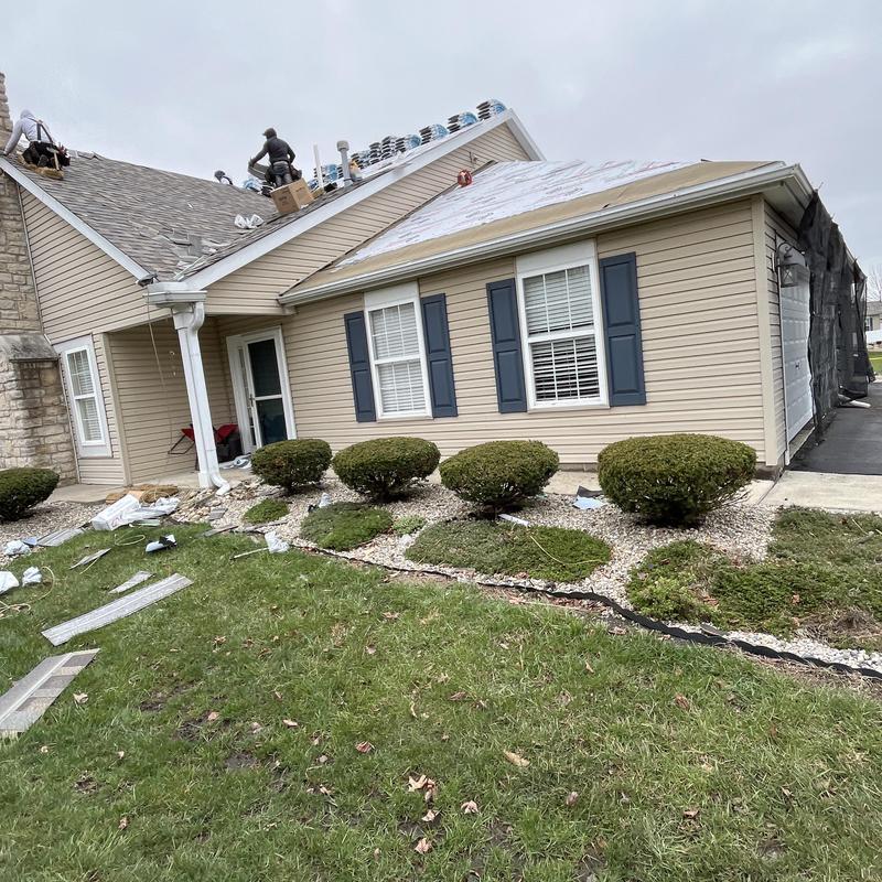 Asphalt shingle roof replacement on condo unit Asphalt shingle roof replacement on condo unit