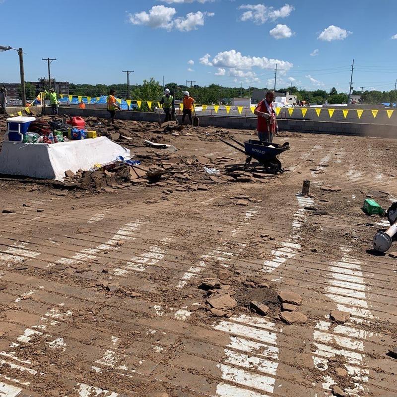 Single ply TPO roof tear off in commercial building