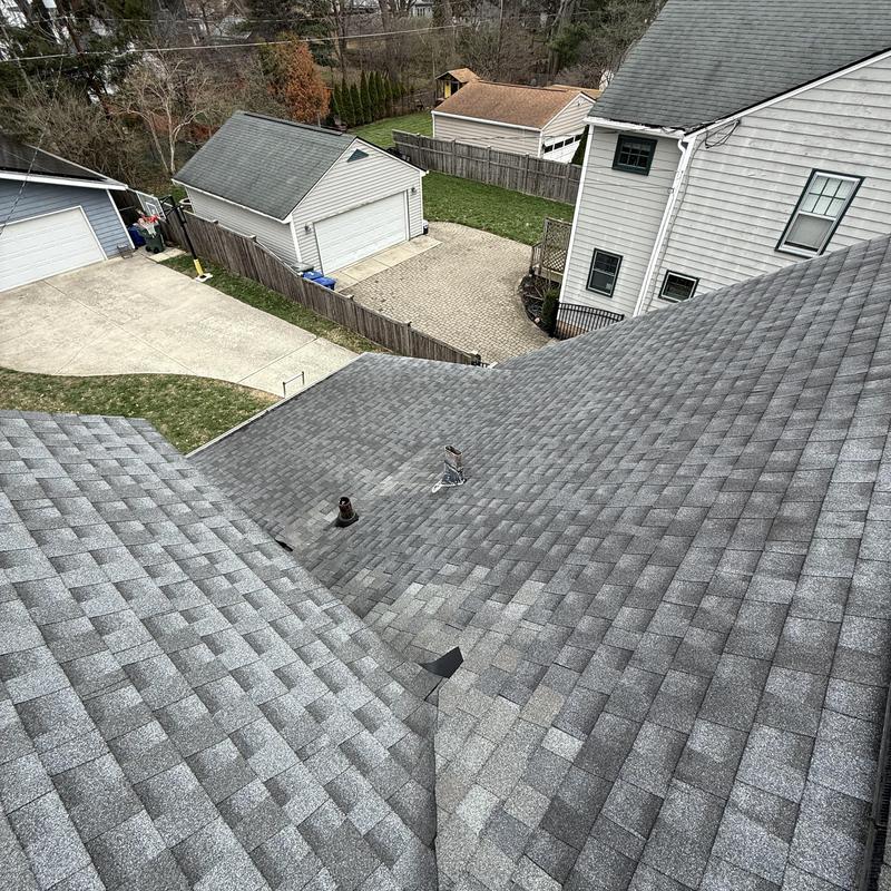 Asphalt shingle roof with vents inspected after hailstorm Asphalt shingle roof with vents inspected after hailstorm
