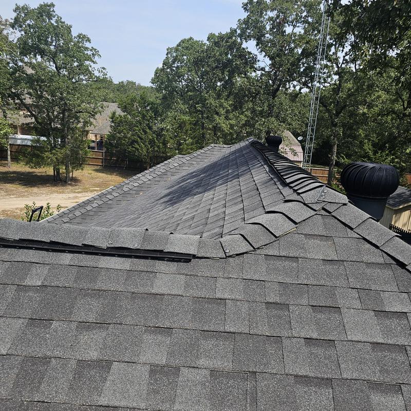 Asphalt shingle roof with hail damage in Terrell, TX