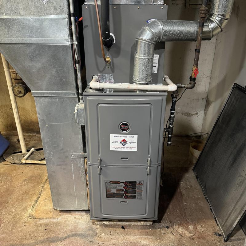 Ruud gas furnace with ductwork installation