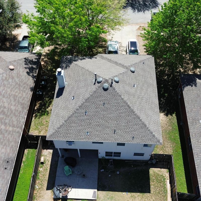 GAF weathered wood shingle roof with vents and chimney GAF weathered wood shingle roof with vents and chimney