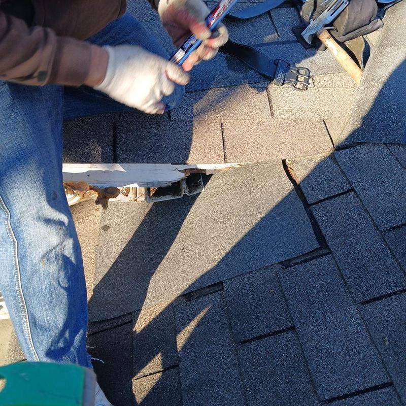 Roof shingle installation with step flashing and ice shield