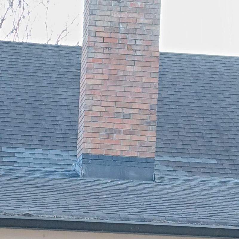 Chimney framing and re-flashing on shingle roof