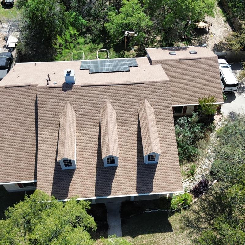GAF 30-year Shakewood roof with ridge vent and gutters GAF 30-year Shakewood roof with ridge vent and gutters