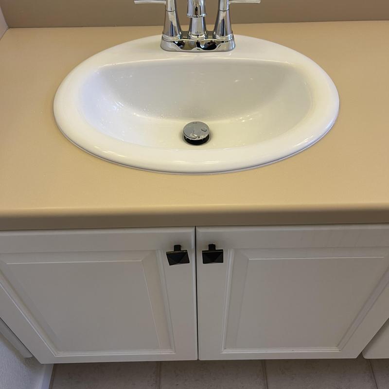 Master bath sink with faucet and countertop