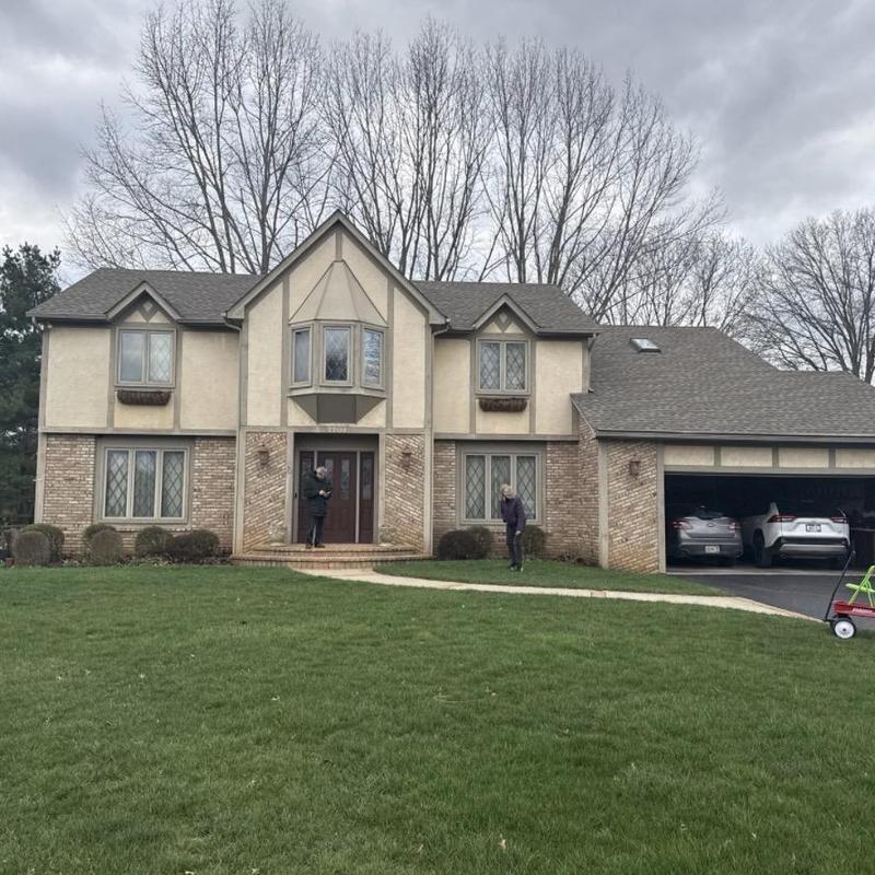 Asphalt shingle roof inspection on residential home Asphalt shingle roof inspection on residential home