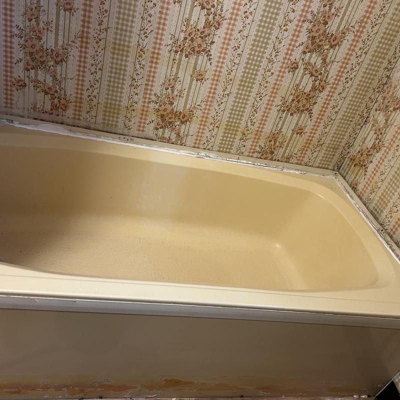 Bathtub removal preparation in vintage bathroom corner Bathtub removal preparation in vintage bathroom corner