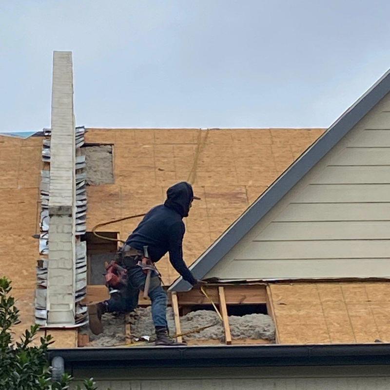 Roof decking with rotted areas exposed during replacement Roof decking with rotted areas exposed during replacement