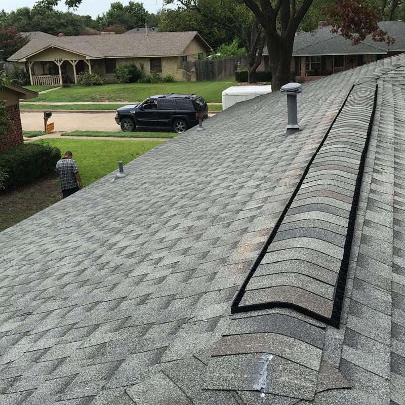 GAF Timberline shingle roof with ridge vents installation GAF Timberline shingle roof with ridge vents installation
