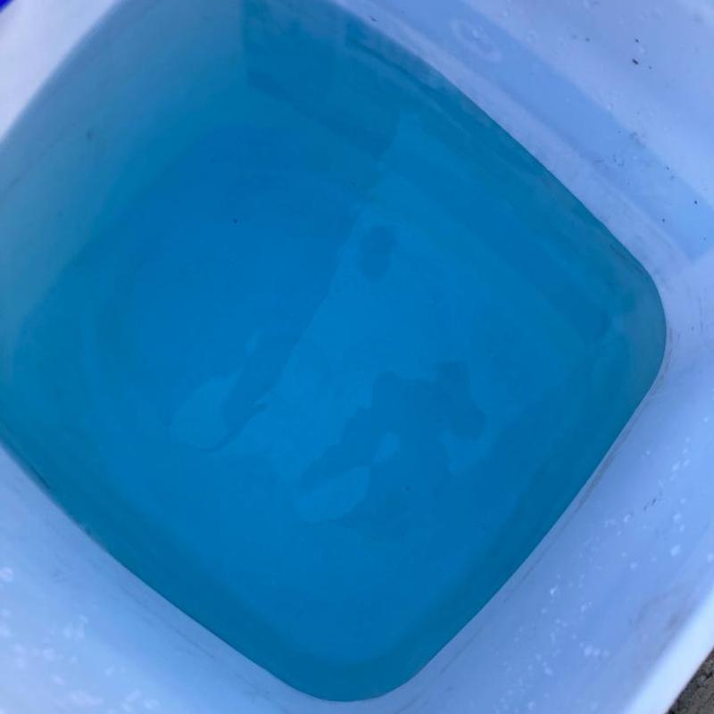 Tankless water heater flush water in container