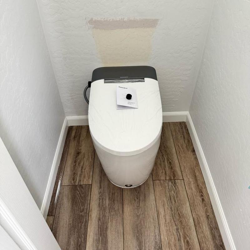 One-piece bidet toilet installation with new copper fittings One-piece bidet toilet installation with new copper fittings
