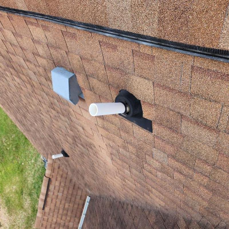 Roof shingles with vent pipe and flashing details Roof shingles with vent pipe and flashing details