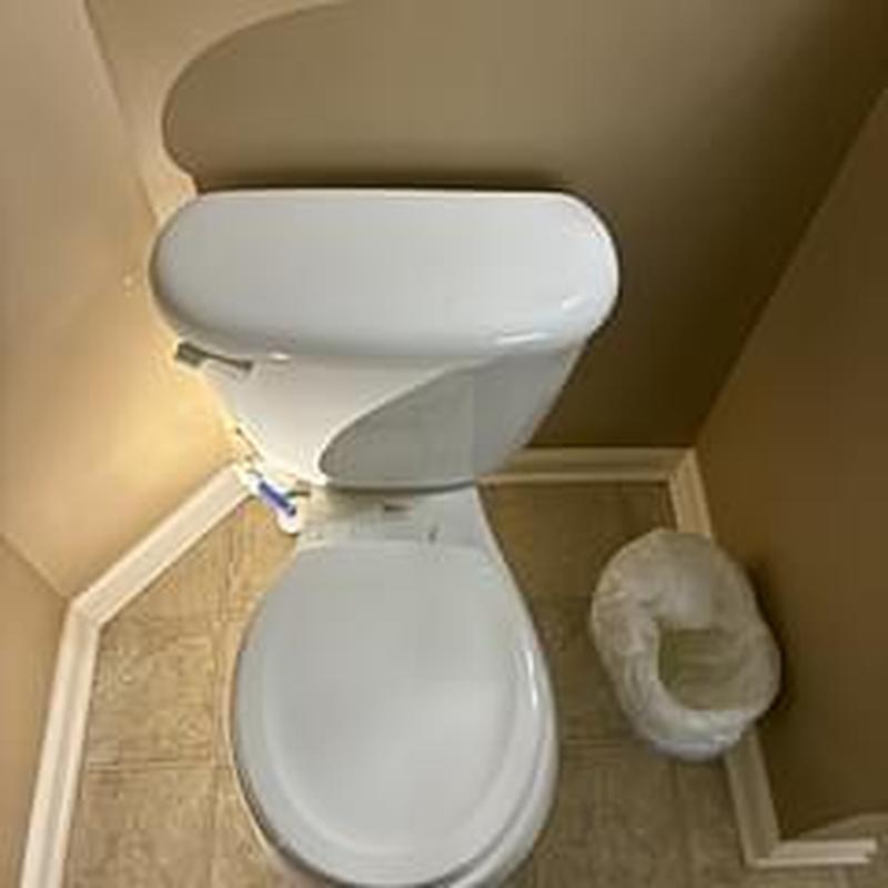 Toilet tank and shutoff valve replacement in bathroom corner