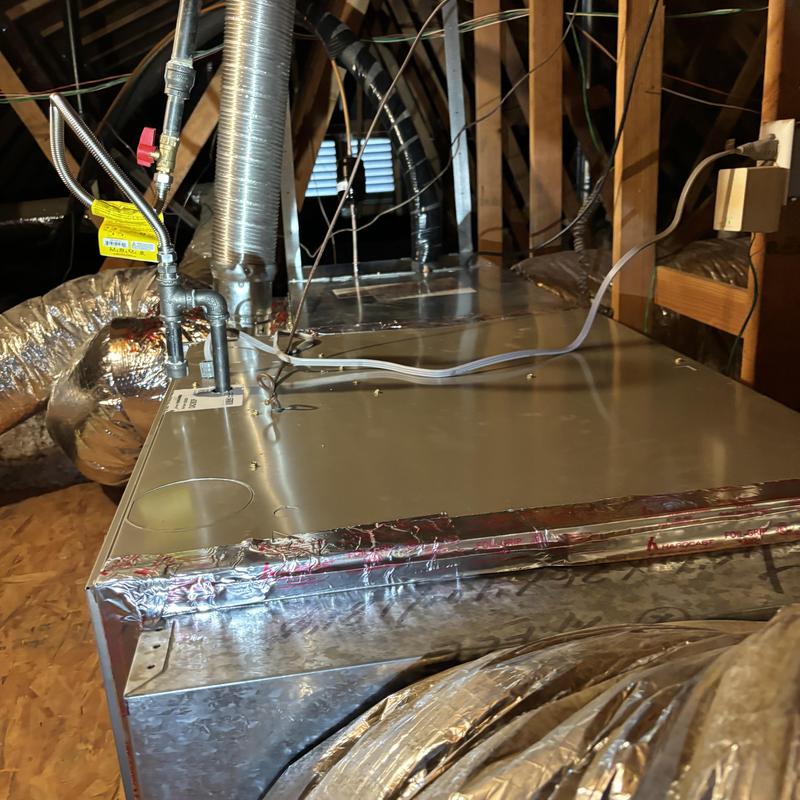 4-ton HVAC air handler with ductwork in attic