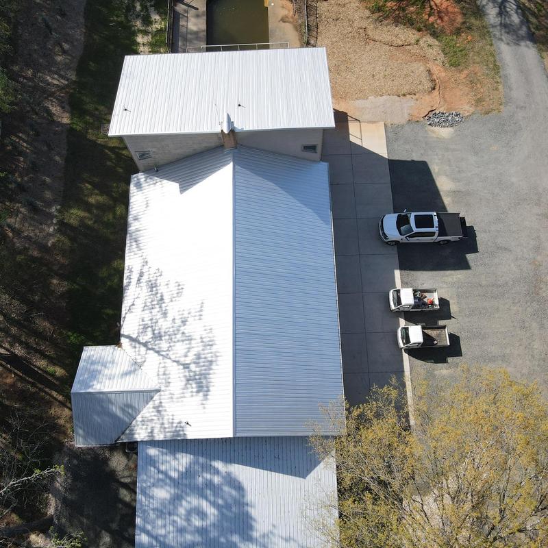 Tuff Rib metal roof panels on airplane hanger Tuff Rib metal roof panels on airplane hanger