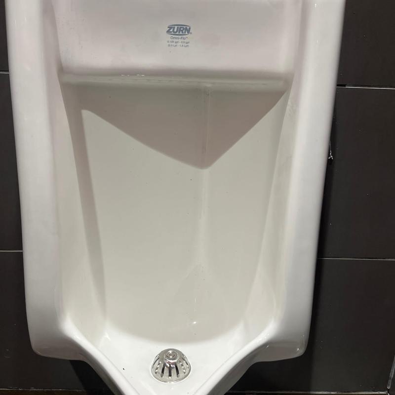 Zurn Omni-Flo urinal installation in restroom