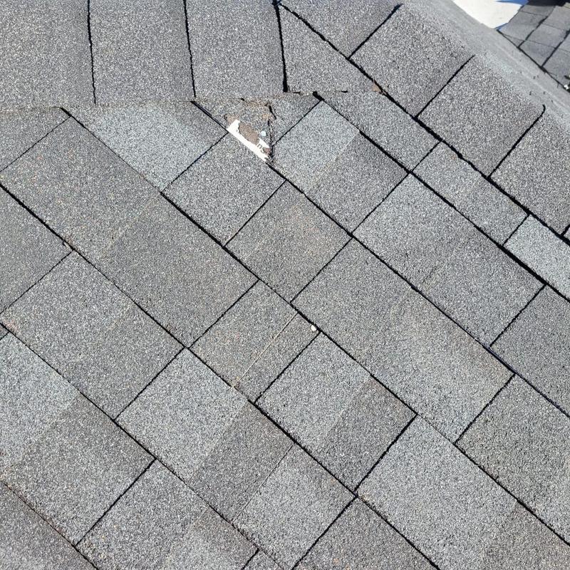 Shingle roof with minor damage and repair in Cape Coral