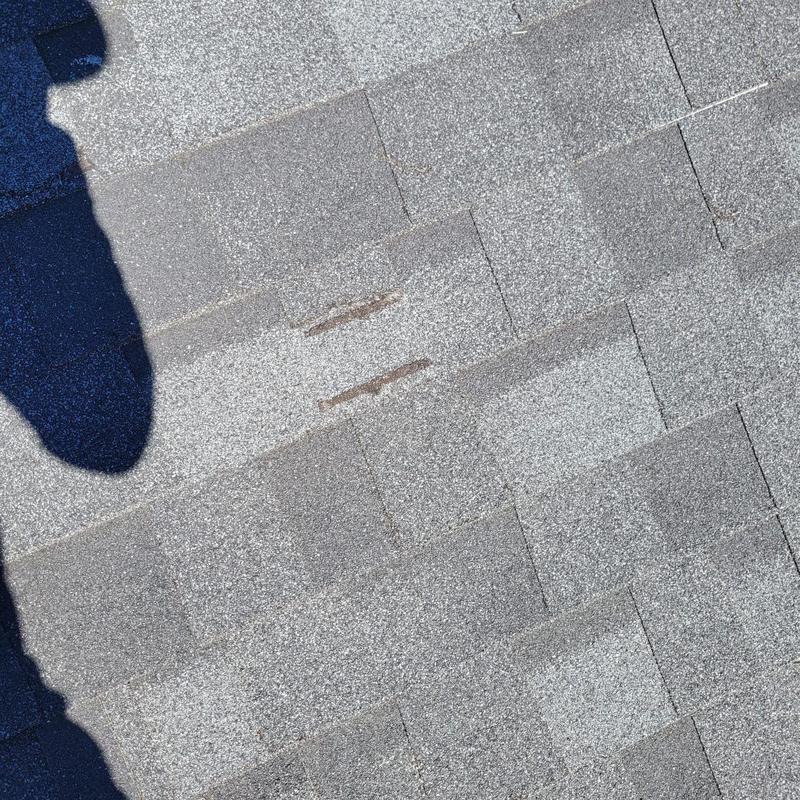 Shingle roof with light damage and repairs