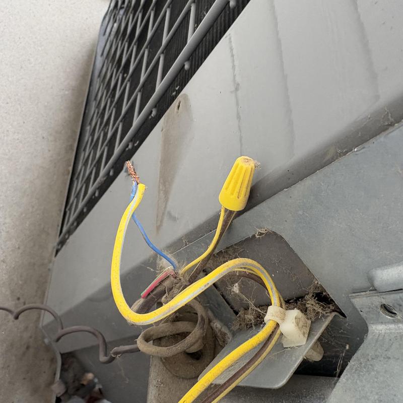 Condenser unit wiring with disconnected power lines Condenser unit wiring with disconnected power lines