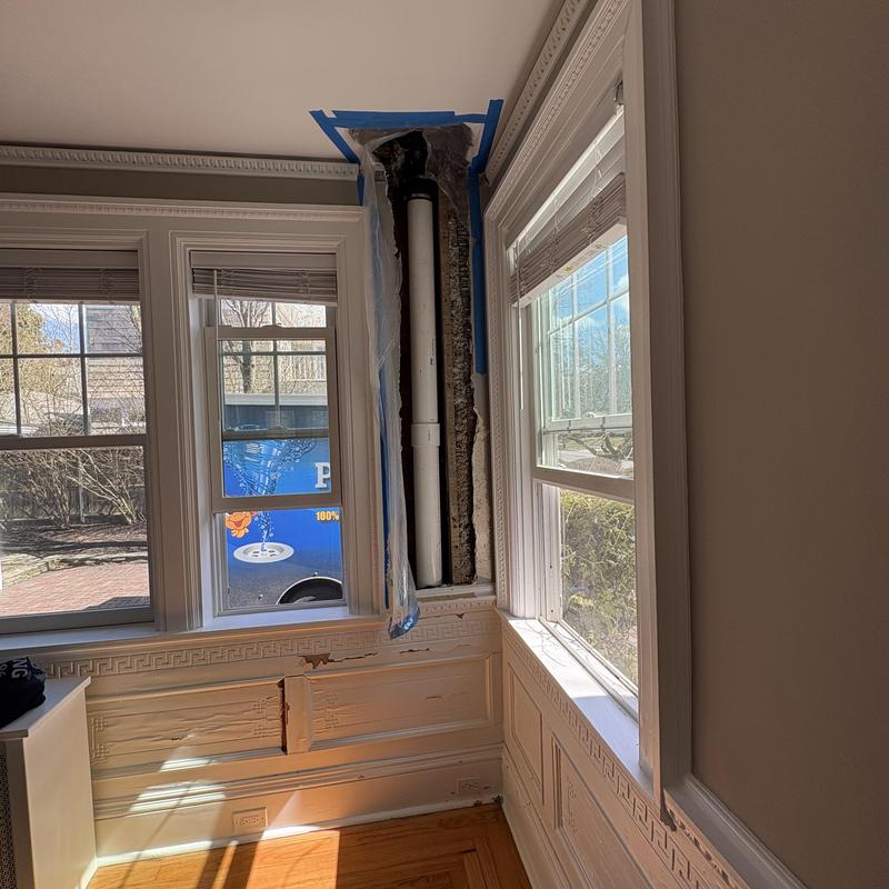 4-inch PVC stack pipe replacement in historic wall