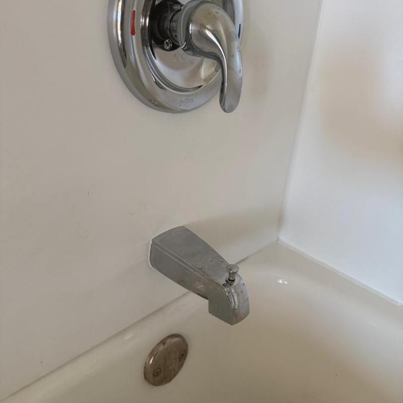 Tub spout and shower valve installation in bathtub