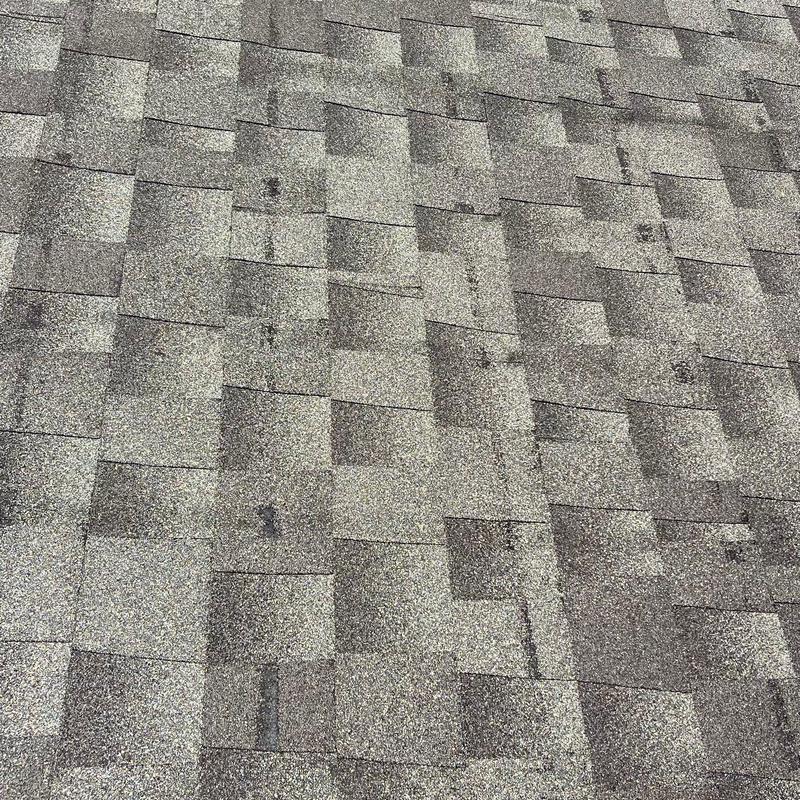 Shingle roof with sealed old pool solar holes