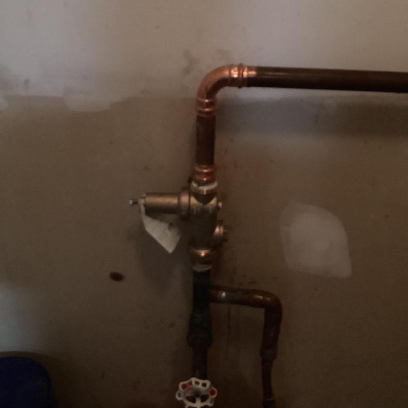 Pressure reducing valve with copper pipe and fittings