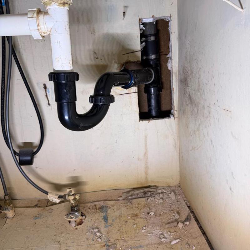 Kitchen drain 2” ABS piping with 2% slope installation