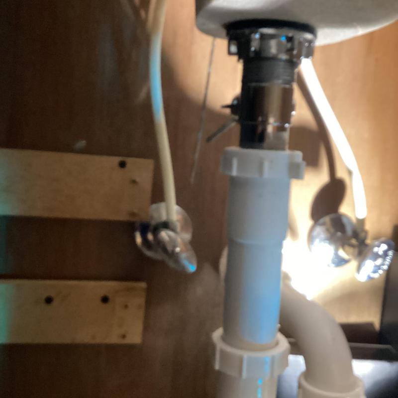 Shut off valve installation under sink plumbing