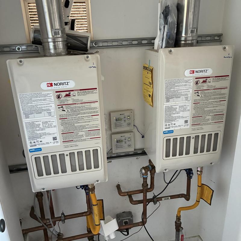 Noritz tankless water heaters with venting and controls