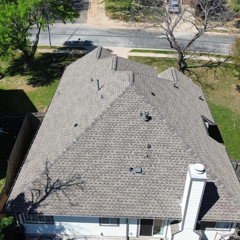 GAF HDZ Weatherwood shingle roof with ridge vents GAF HDZ Weatherwood shingle roof with ridge vents