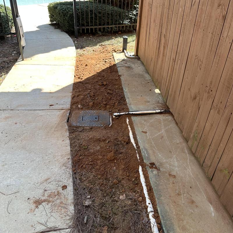 Meter box and pool pump valve replacement site