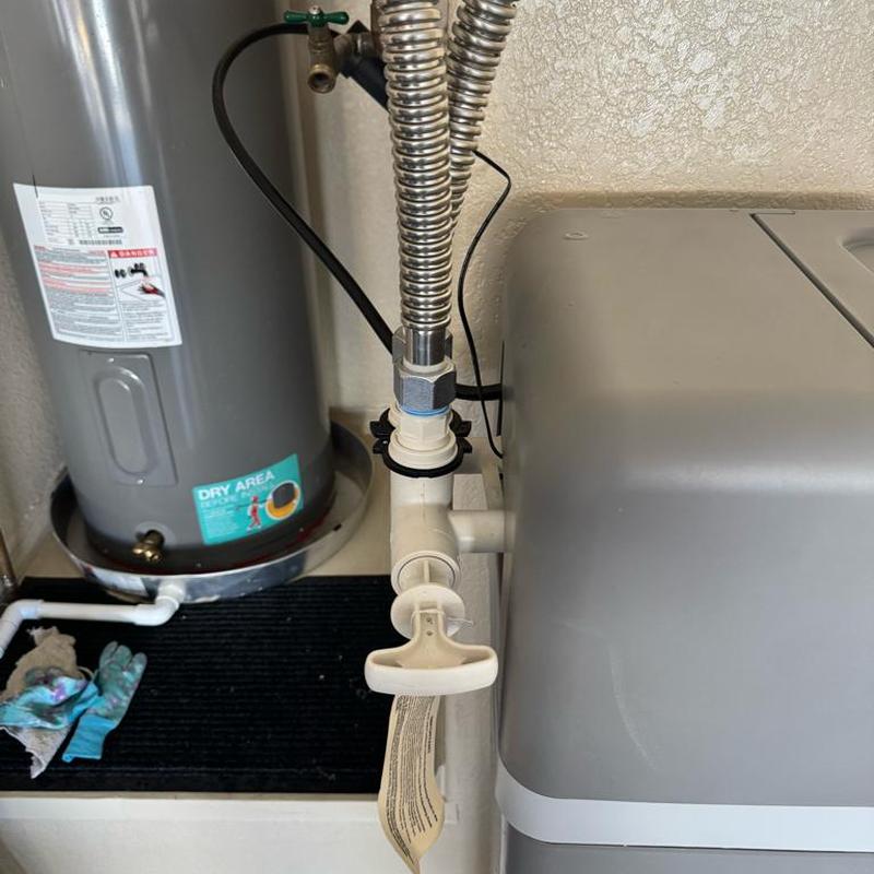 Rheem 42,000 grain water softener installation with fittings