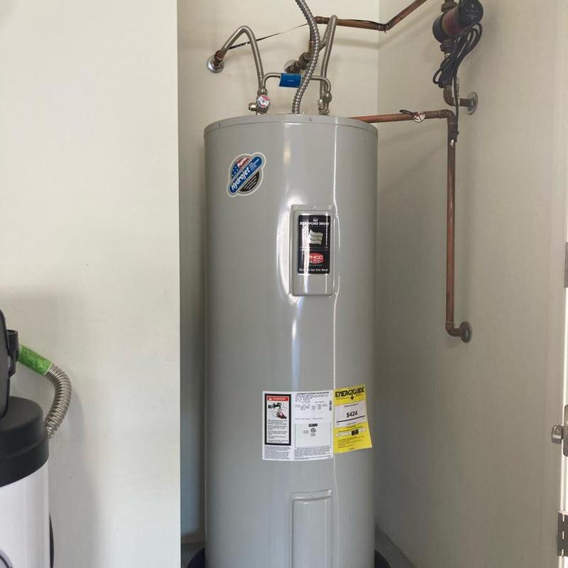 Electric water heater installation with copper piping
