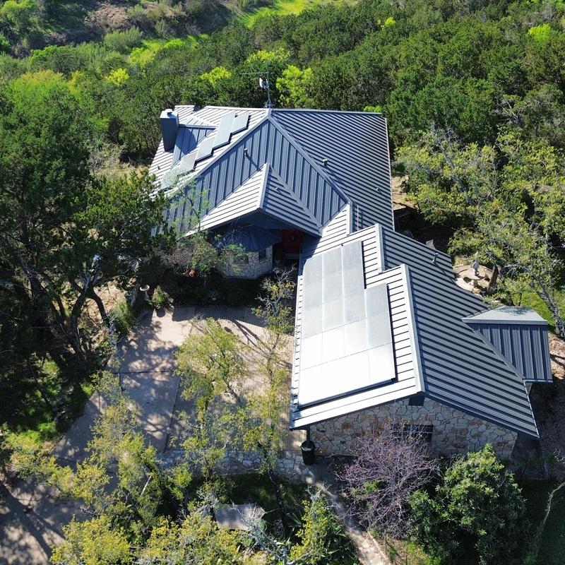 Standing seam metal roof with solar panels Austin TX Standing seam metal roof with solar panels Austin TX