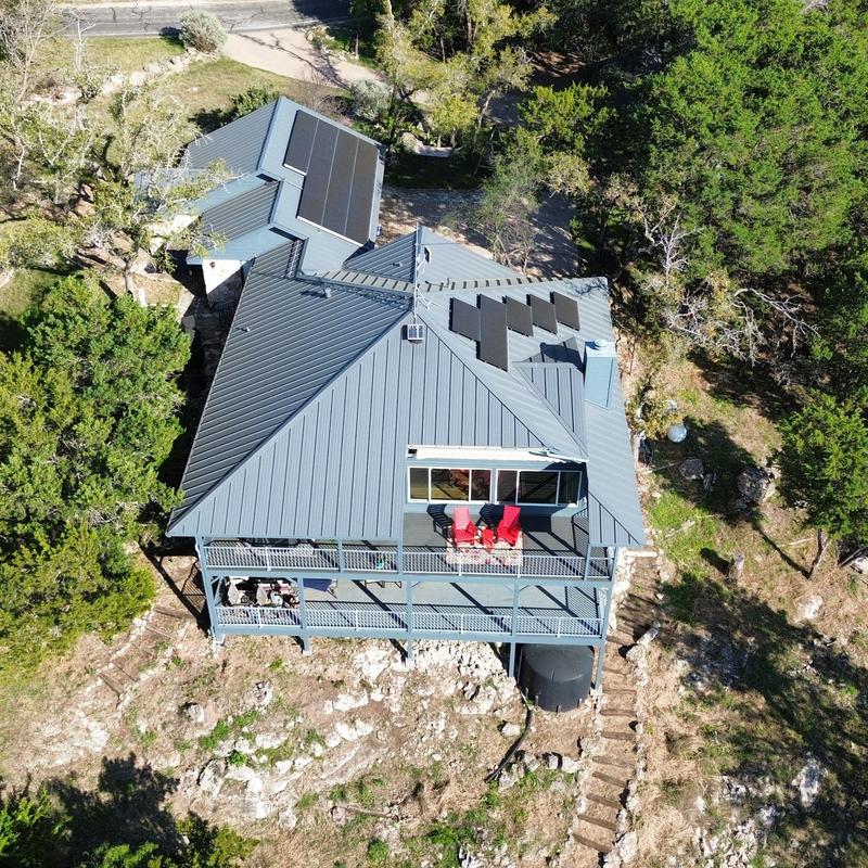 Standing seam metal roof with solar panels in Spicewood Standing seam metal roof with solar panels in Spicewood