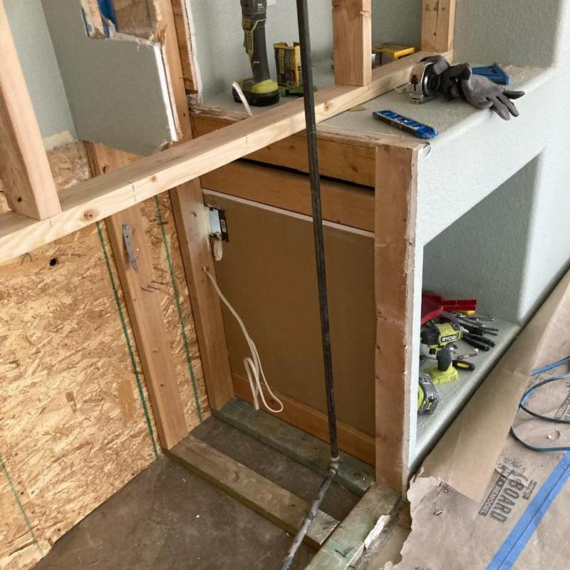 Old gas line removal from living room fireplace area