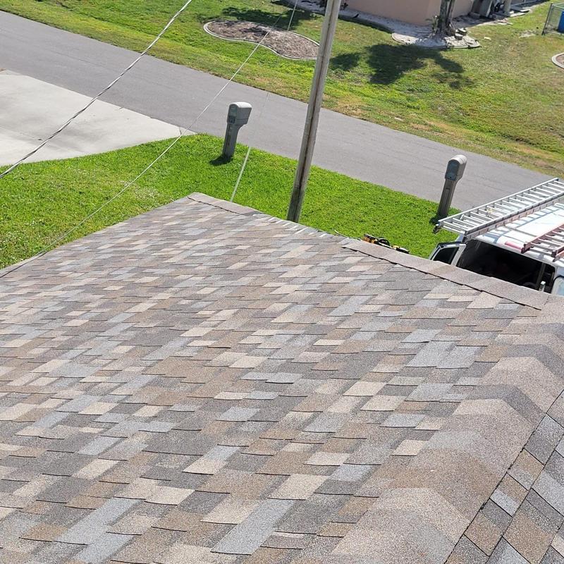 Hip cap shingles on shingle roof after replacement