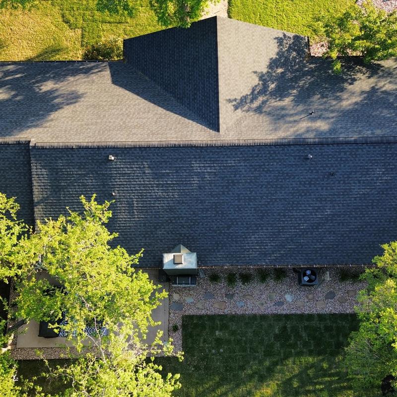 GAF 30-year HDZ charcoal roof with gutters and vents GAF 30-year HDZ charcoal roof with gutters and vents